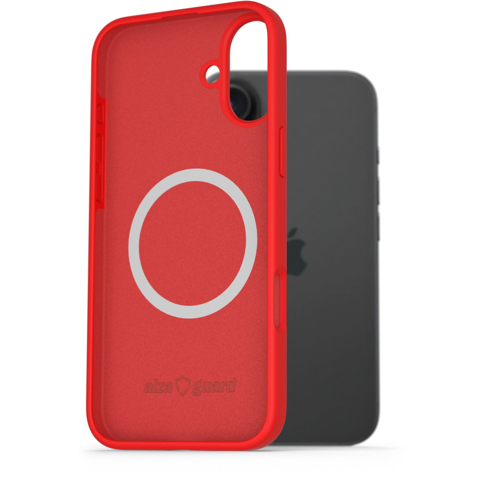 AlzaGuard iPhone 16 Plus Silicone Case Compatible with Magsafe piros tok (AGD-PCMS24R)