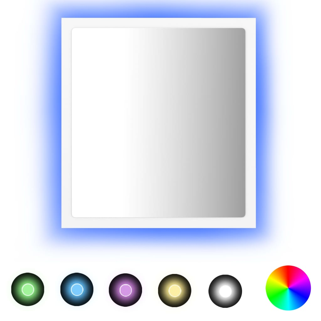 fehér akril LED-es fürdőszobai tükör 40 x 8,5 x 37 cm (804908)