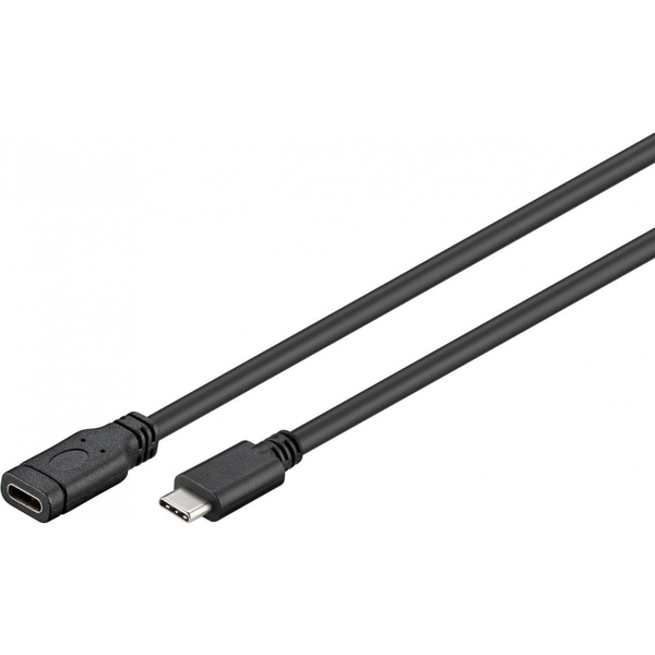 Goobay 45393 USB-C apa - USB-C anya 3.0 Hosszabbító kábel - Fekete (1m)