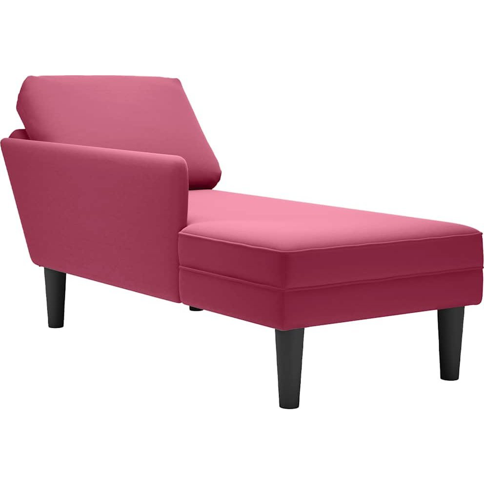 borvörös bársony dívány párnával és jobb kartámasszal (4009811 VidaXL)