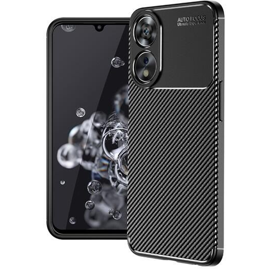 Gigapack Oppo A78 5G karbon mintás szilikon tok fekete (GP-140009) (GP-140009)