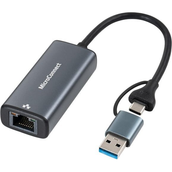 Adapter USB MicroConnect Microconnect MC-USBACNET2.5G zmieniacz płci / kabli USB C RJ-45 Czarny
