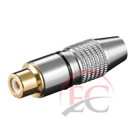 Goobay Szerelhető RCA csatlakozó, Fém aljzat króm  aranyozott. (11907)