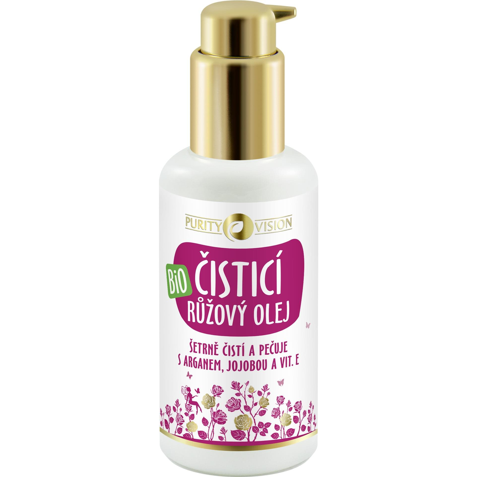 PURITY VISION Bio Rózsa tisztítóolaj argánnal, jojobával és E-vitaminnal 100 ml (8595572903474)