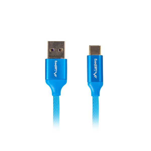 Kábel Lanberg USB - USB typ C 0,5 m modrý
