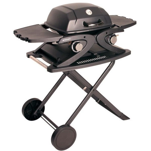 Riwall RGG 20 Compact SET4,2 kW, 2 gázégővel és összecsukható asztallal gázüzemű mobil grillsütő (GB01A2501125B_HU_SET)