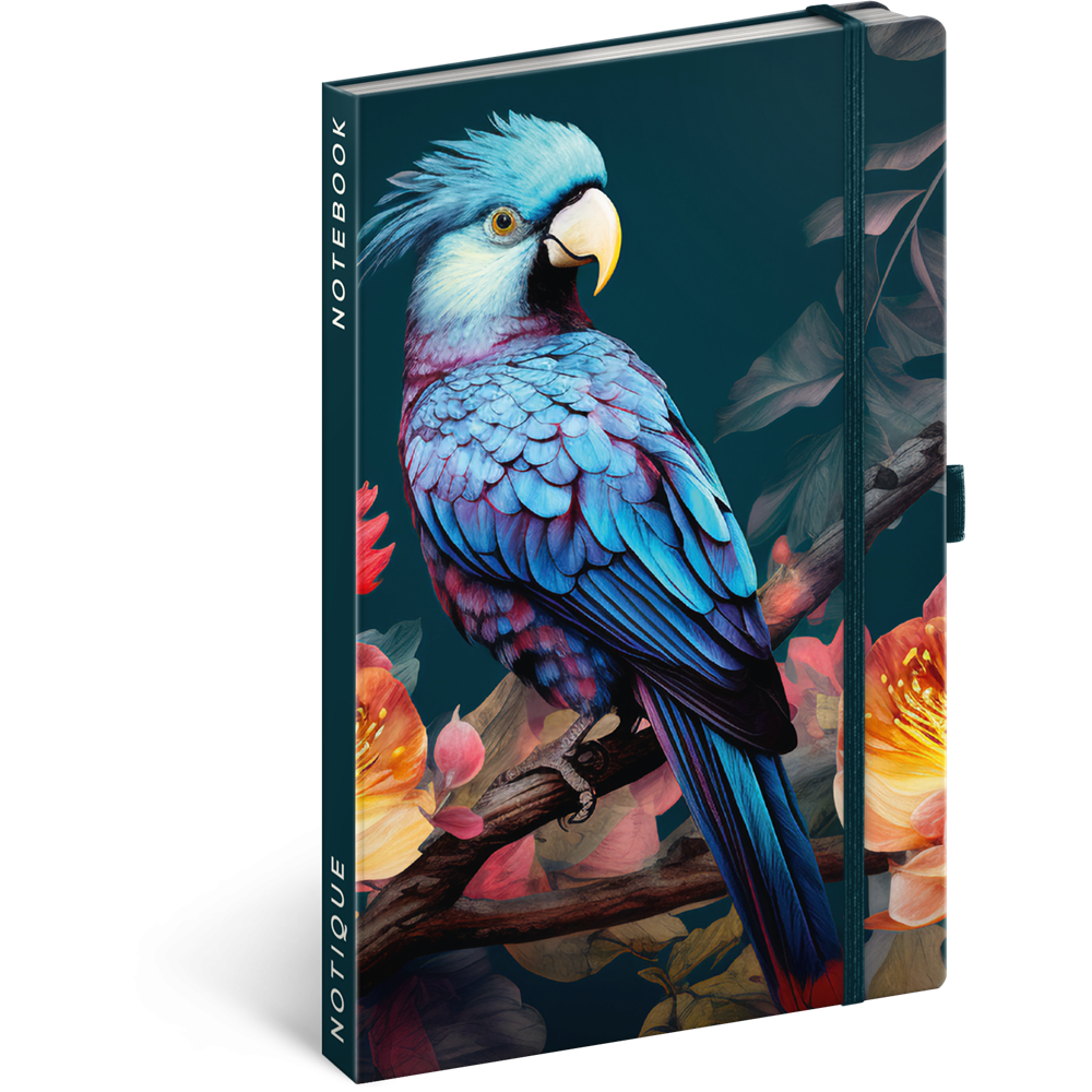 Realsystem Parrot 130 × 210mm Keményfedeles Notesz - Kék mintás (5416-PT)