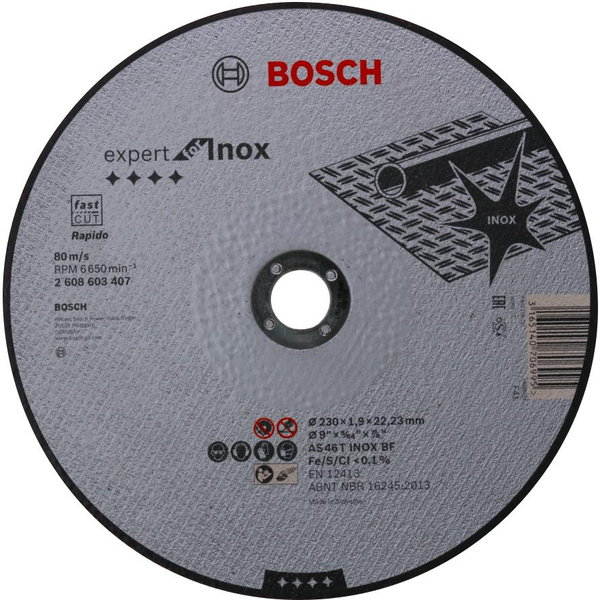 BOSCH 2608603407 Expert for Inox - Rapido AS 46 T INOX BF egyenes vágótárcsa 230 mm, 1,9 mm