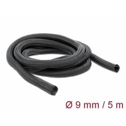 Delock fonott kábelharisnya önzáródó 5m x 9mm fekete (18905) (Delock18905)