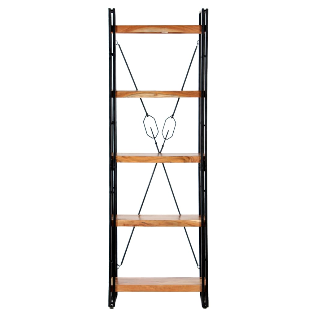 5 szintes tömör akácfa könyvespolc 60 x 30 x 180 cm (286588)