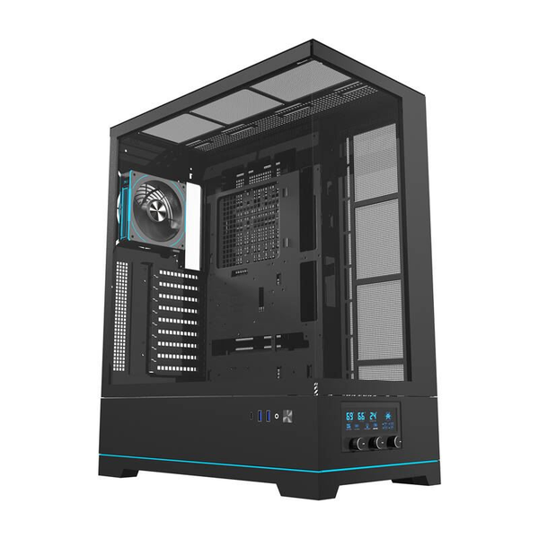 DarkFlash DY451L PRO táp nélküli ablakos ház fekete ventilátorral