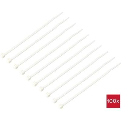 TRU COMPONENTS TC-12533332 Kábelkötöző 150 mm 3.6 mm Fehér Égésgátló 100 db (TC-12533332)