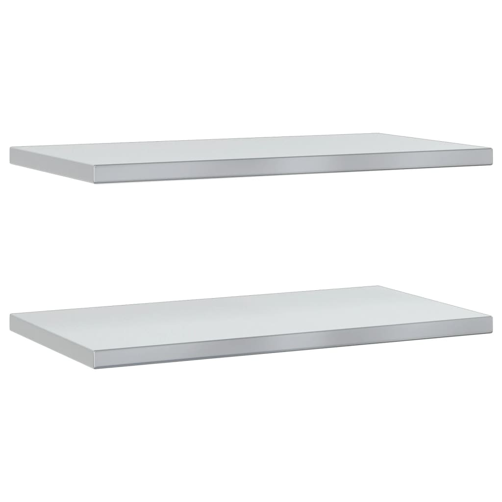 2 db ezüstszínű rozsdamentes acél fali polc 75 x 40 x 3 cm (30281)