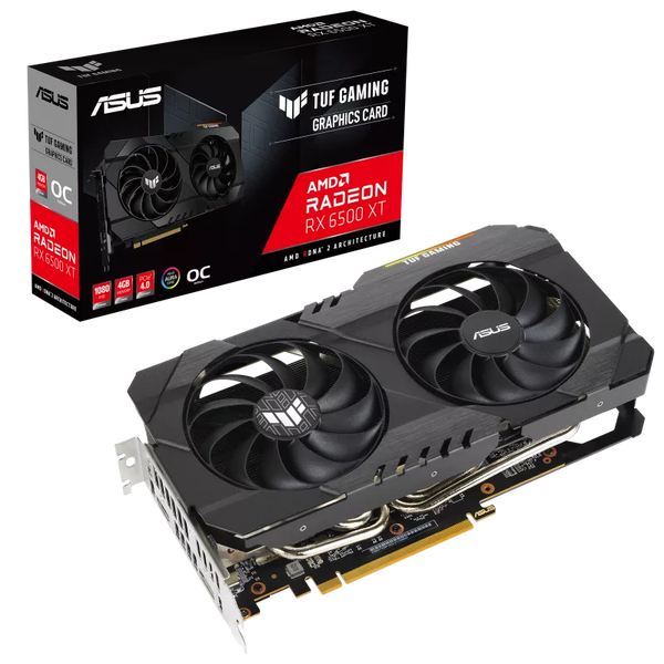 ASUS TUF Gaming Radeon RX 6500 XT OC Edition AMD 4 Giga Bites GDDR6
