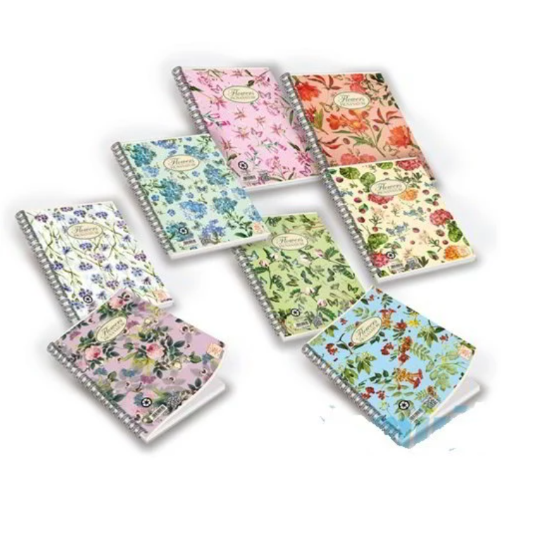 Pigna Nature Flowers 60 lapos A5 vonalas spirálfüzet többféle (P1112-0331)