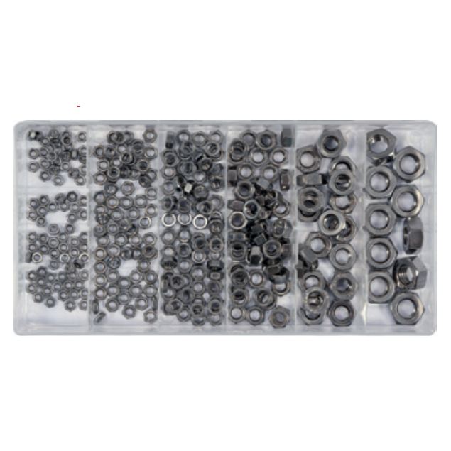 YATO Hatlapú Csavaranya Készlet 300 Részes M3-M10 (YT-06772)