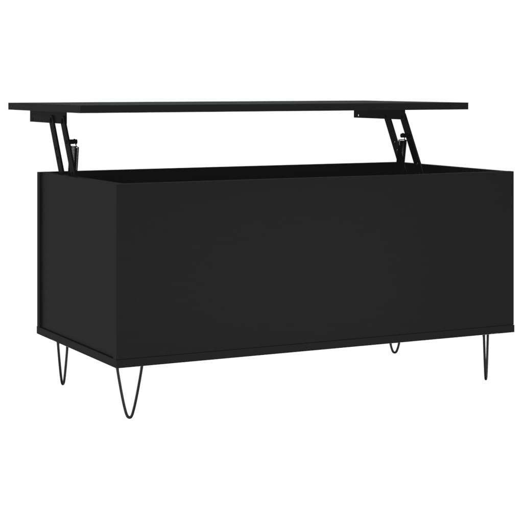 fekete szerelt fa dohányzóasztal 90x44,5x45 cm (830973)