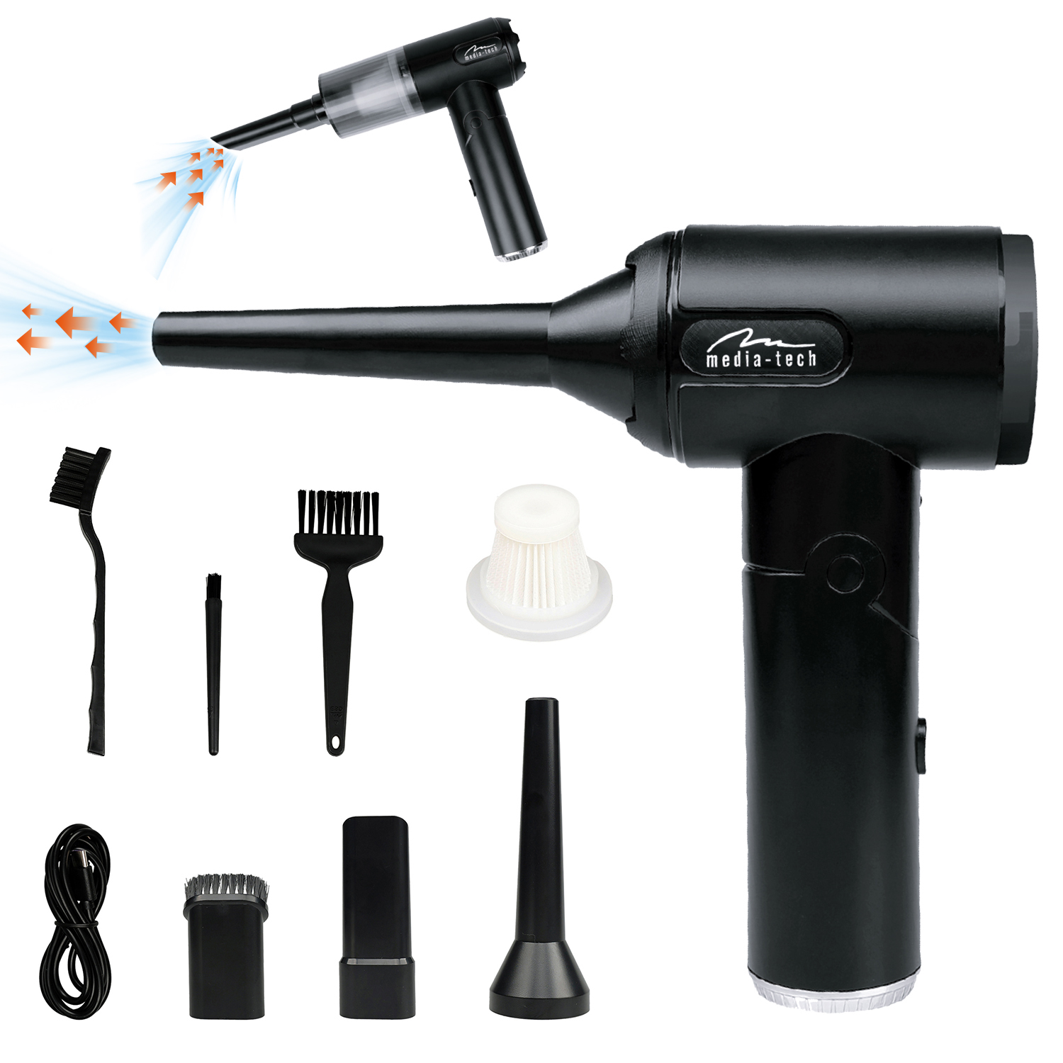 Media-Tech JET AIR DUSTER 2 az 1-ben akkus levegőfúvó porszívó funkcióval (MT6538) (MT6538)