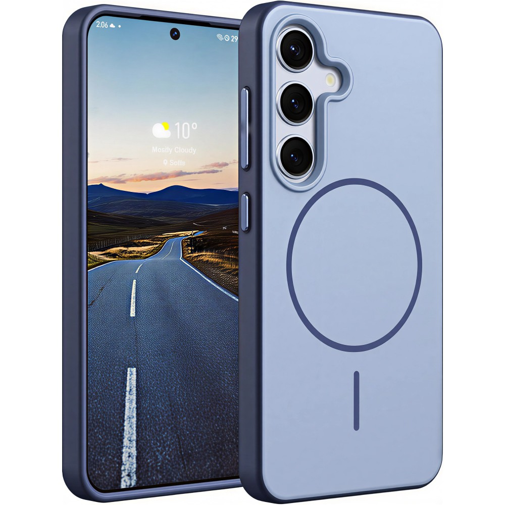 CELLECT Mágneses ütésálló vékony tok Samsung Galaxy S26 sötétkék (CEL-MAGSLS-S26-BL)