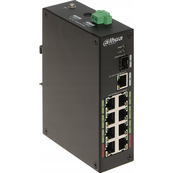 Dahua LR2110-8ET-120-V2 8x10/100 Mbps PoE + 1x1 Gbps RJ-45 + 1x1 Gbps SFP Uplink/120W/nem menedzselhető ePoE Switch