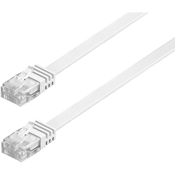 Patchk.CAT6 UTP 0,5m flach white