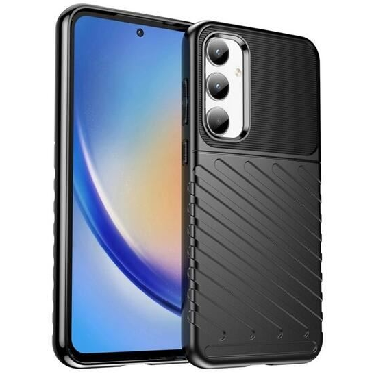 Gigapack Samsung Galaxy A35 (SM-A356) csíkos dombormintás szilikon tok fekete (GP-154194) (GP-154194)