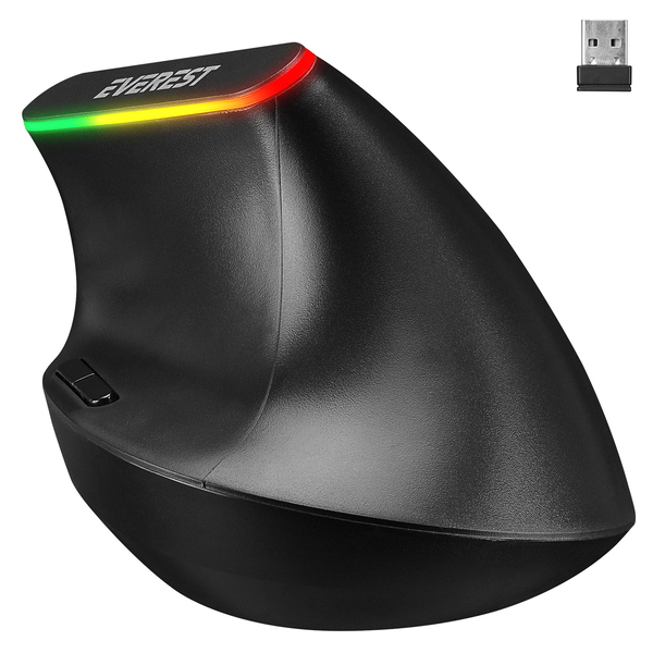 Everest SMW-618 Wireless Egér - 1600 DPI, Fekete, RGB LED