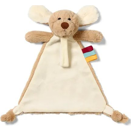 BabyOno plüss játék Dog Willy cumitartóval, bézs színben