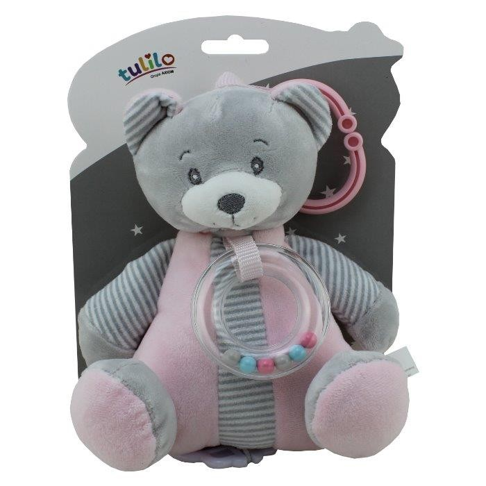 Tulilo Rózsaszín Maci Zenélő plüss - 18 cm (9109)