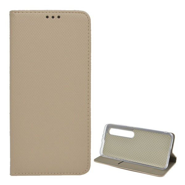 Tok álló, bőr hatású (FLIP, oldalra nyíló, asztali tartó funkció, rombusz minta) ARANY [Xiaomi MI 10 Pro 5G] (5996457958061)