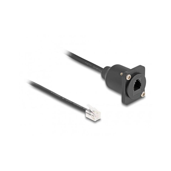 DELOCK D-Typ RJ10 Kabel Stecker zu Buchse schwarz 30 cm