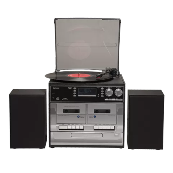 Denver MRD-166 Retro HiFi rendszer Kazetta és Bakelit lejátszóval - Esztétikailag sérült termék!