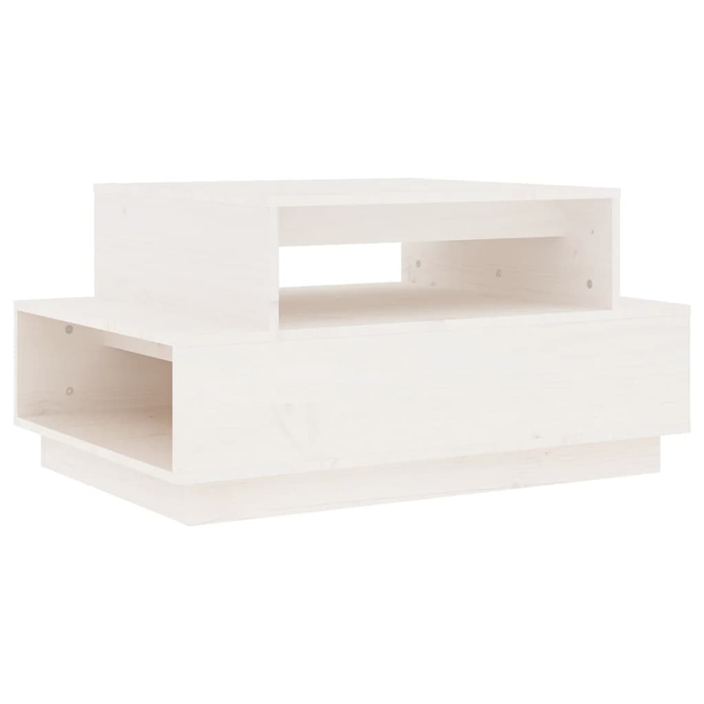 fehér tömör fenyőfa dohányzóasztal 80x55x40,5 cm (814515)