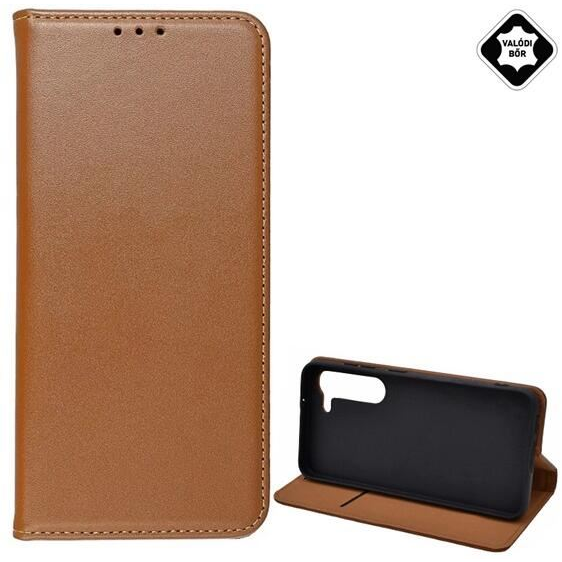 Gigapack Samsung Galaxy S23 (SM-S911) valódi bőr fliptok barna (GP-139664) (GP-139664)
