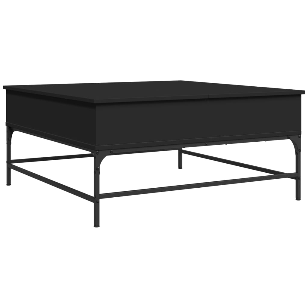 fekete szerelt fa és fém dohányzóasztal 95 x 95 x 45 cm (3217064)