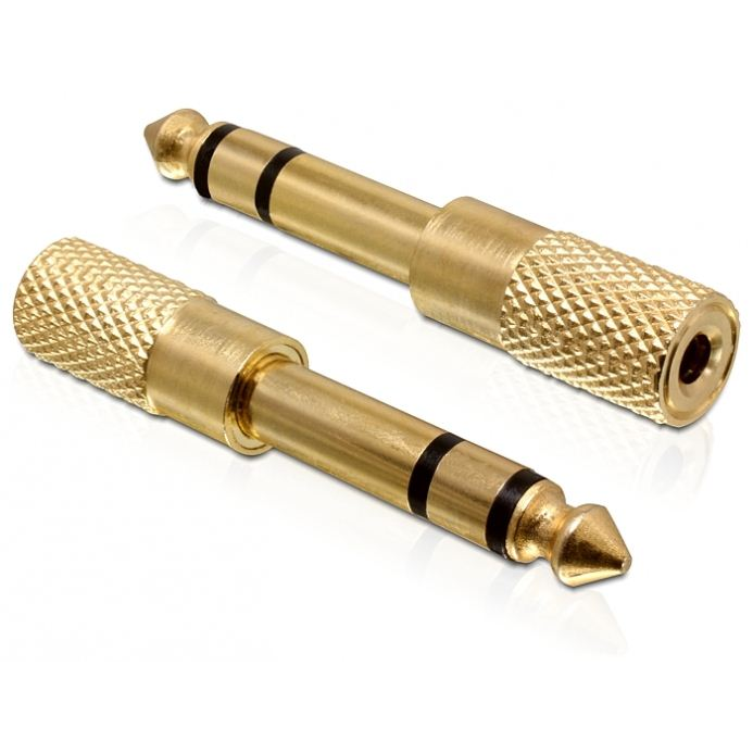 Delock DL65361 sztereo jack 6.35 mm apa -> 3.5 mm anya fém adapter (DL65361)