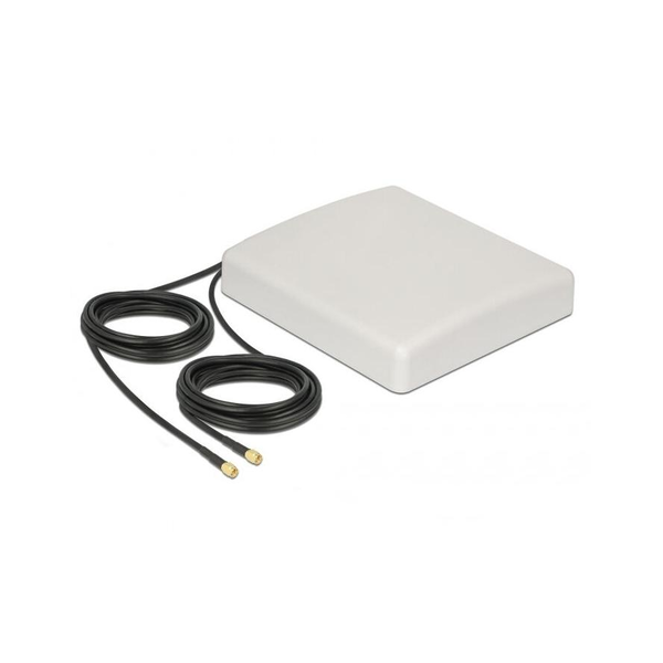 Delock LTE MIMO Antenna 2 x SMA Plug 8 dBi directional with connection cable RG-58 5 m white outdoor