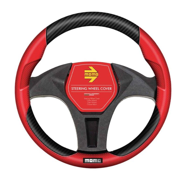 Momo Tuning kormányvédő 38-39cm fekete - piros (30SWC016BR)