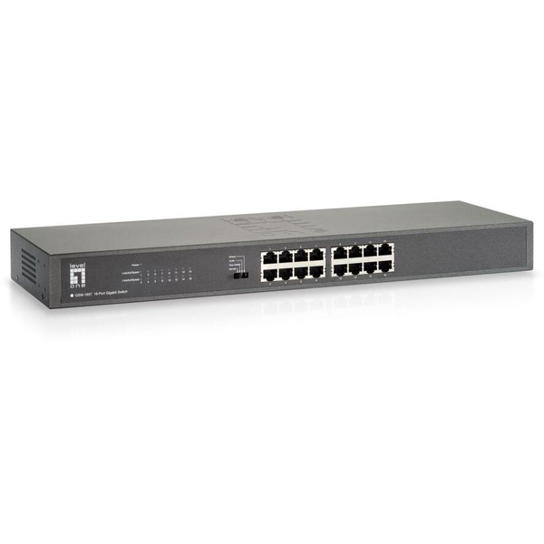 LevelOne GSW-1657 μεταγωγέας δικτύου Μη διαχειρίσιμος Gigabit Ethernet (10/100/1000) Μαύρος (Μαύρο), Γκρι