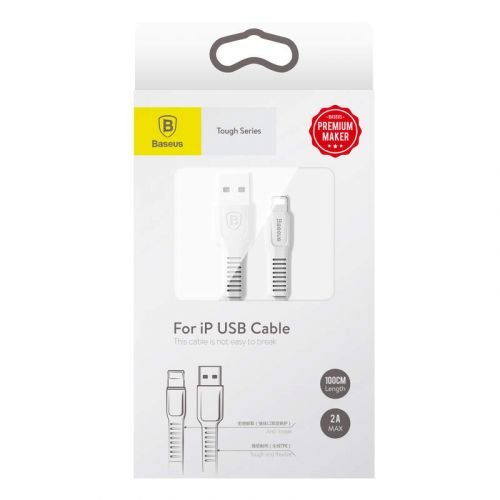 Baseus kabel Tough Series iOS Lightning / USB 2A 100cm bílý CALZY - BO2