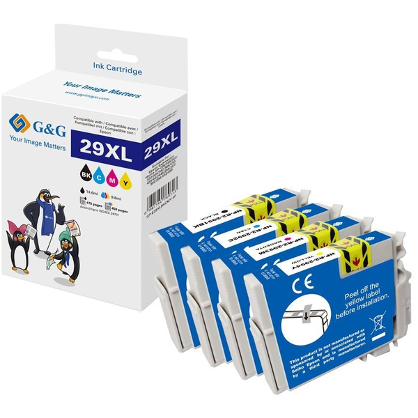 Set de 4 cartușe de cerneală compatibile G&G Epson 29XL