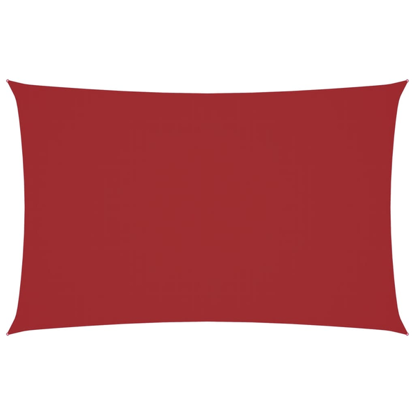 piros téglalap alakú oxford-szövet napvitorla 2 x 5 m