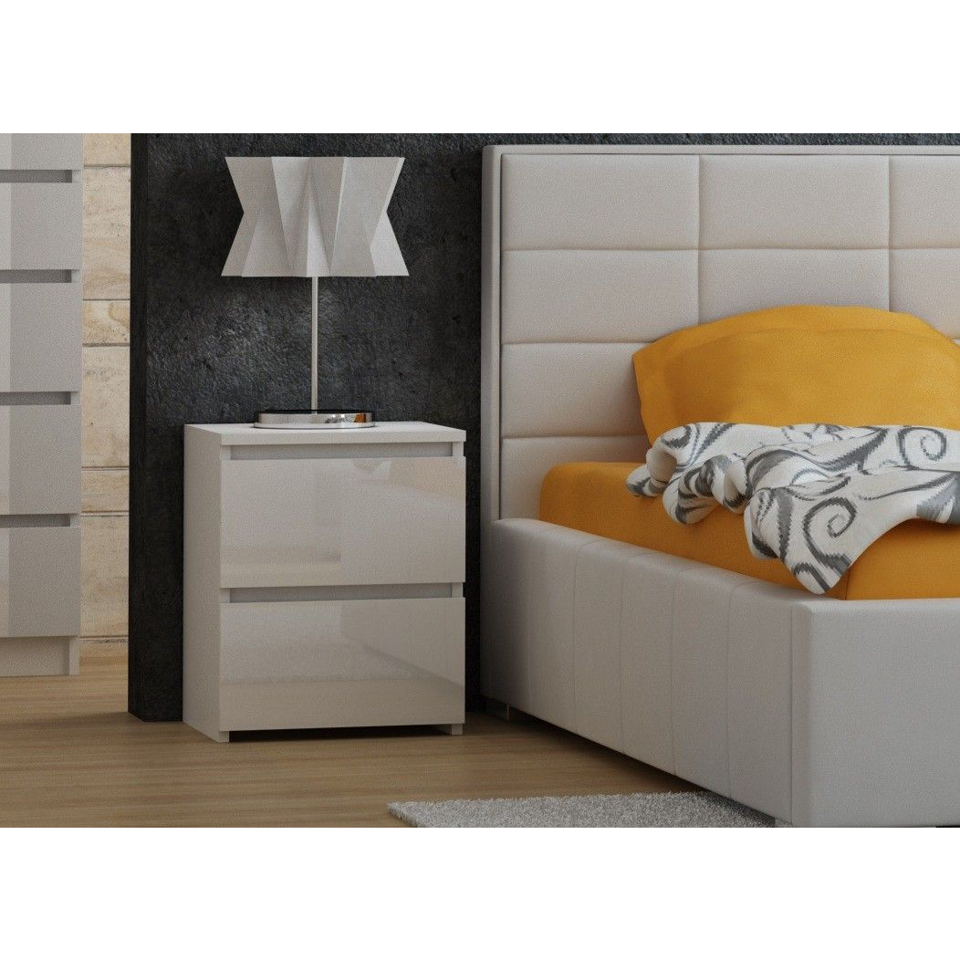 Proda Viana M2 Éjjeliszekrény - Magasfényű Fehér (M2 BIEL POŁYSK FRONT)