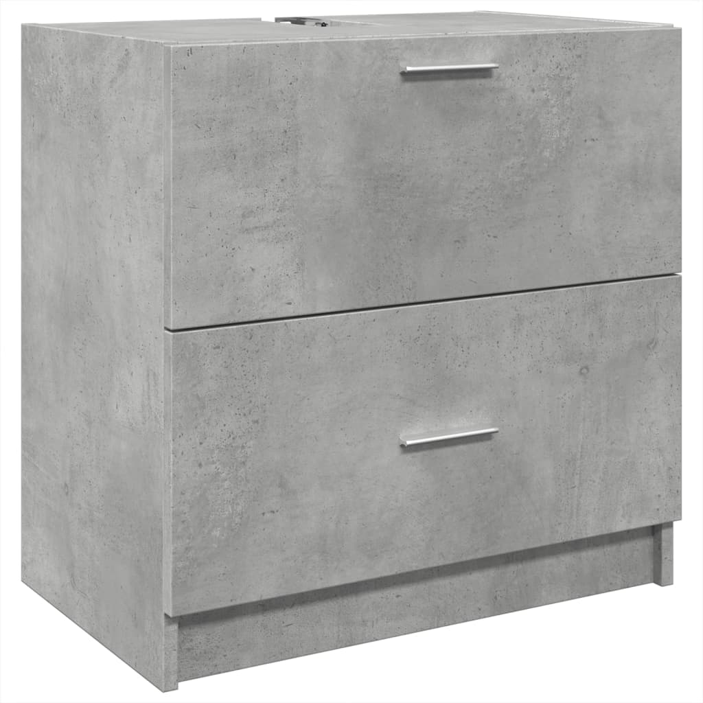 betonszürke szerelt fa mosdószekrény 59 x 37 x 59 cm (848111)