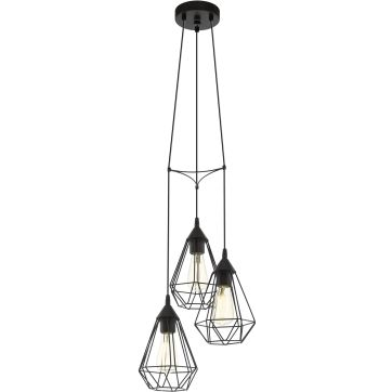 LED lámpa függeszték , mennyezeti , 3 x E27 , acél , fekete , EGLO , TARBES , 94191 (94191)