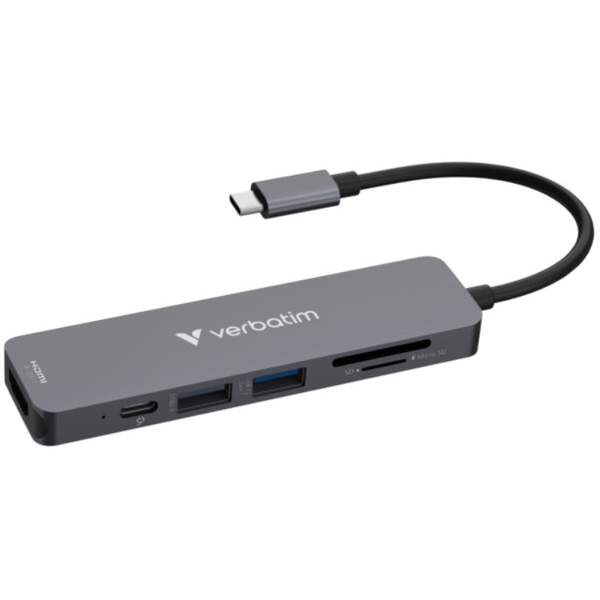 Verbatim 32156 hub di interfaccia USB 3.2 Gen 1 (3.1 Gen 1) Type-C 5000 Mbit/s Grigio