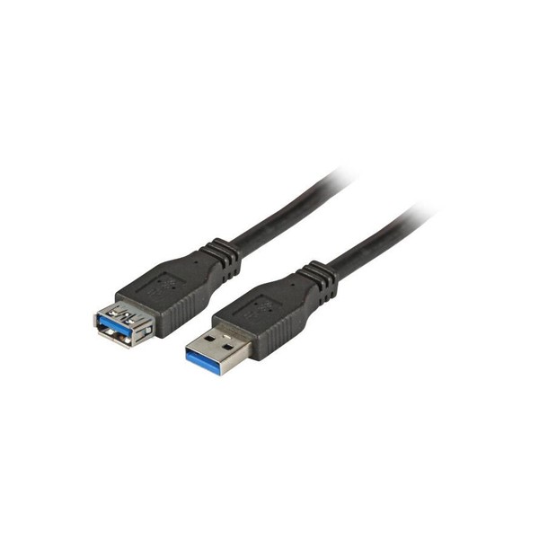 EFB USB3.0 Verlängerungskabel A-A,St-Bu,3,0m,schwarz,Premium