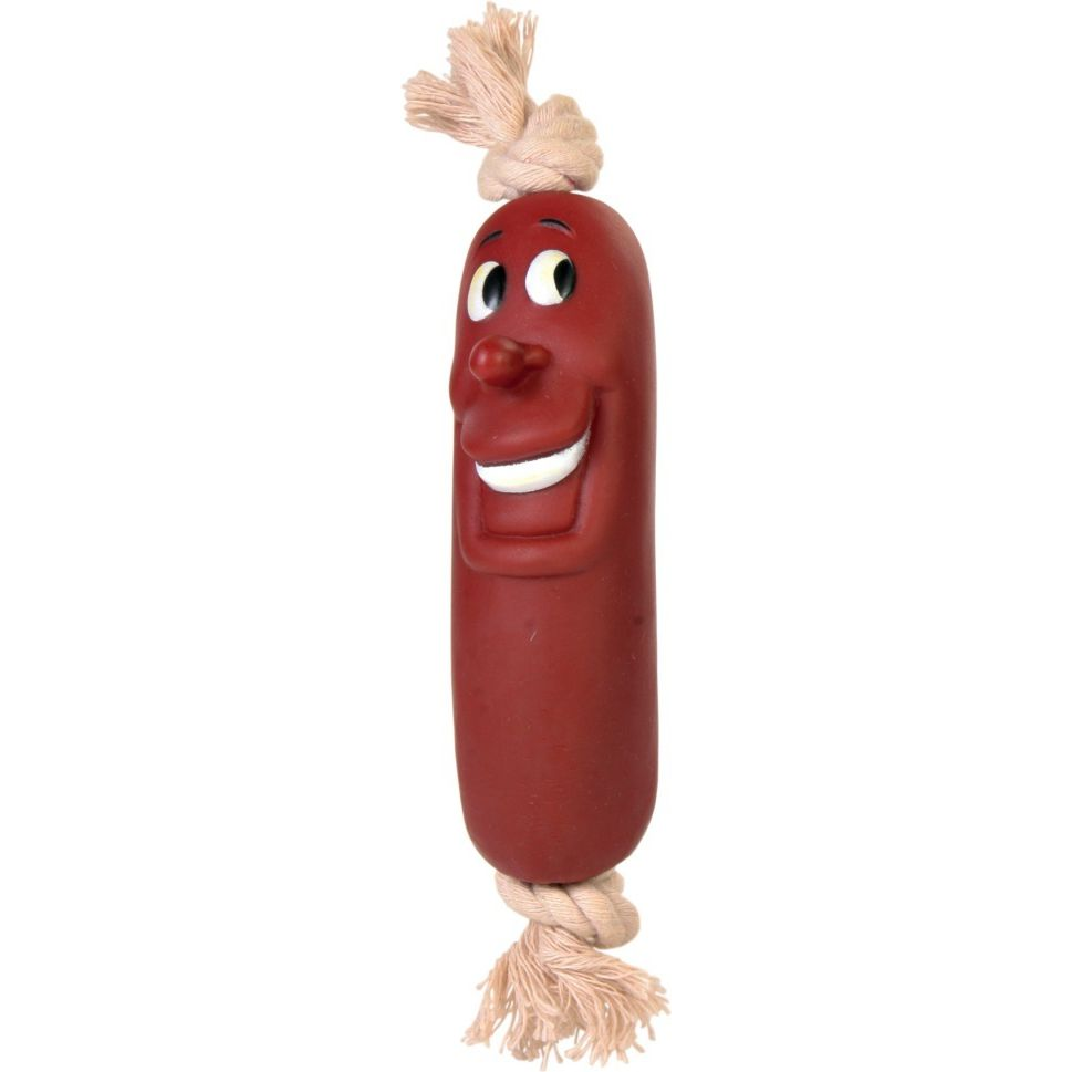 Trixie Játék Gumi Kolbász Kötéllel 11cm (TX-3242)