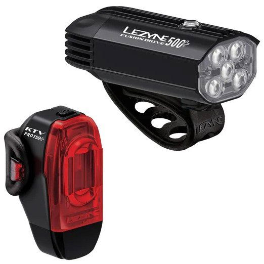 Lezyne Fusion Drive 500+ / KTV Drive Pro+ Pair Satin Black/Black (1-LED-38P-V137)