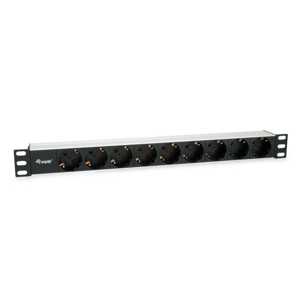 Equip 333292 strømforsyningsenhed (PDU) 9 AC stikkontakt(er) 1U Sort, Sølv